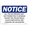 Signmission OSHA Sign, 10" H, 14" W, Aluminum, All Truck Drivers Are Not Permitted To Remain Sign, Landscape OS-NS-A-1014-L-10131 - alternate 1
